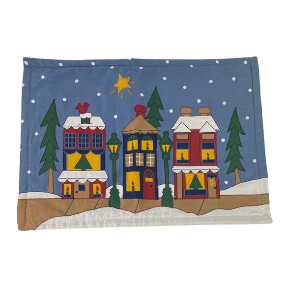 Vintage Christmas Themed Holiday Set of 5 Oven Mitts Pot Holders & Placemat - Picture 8 of 16